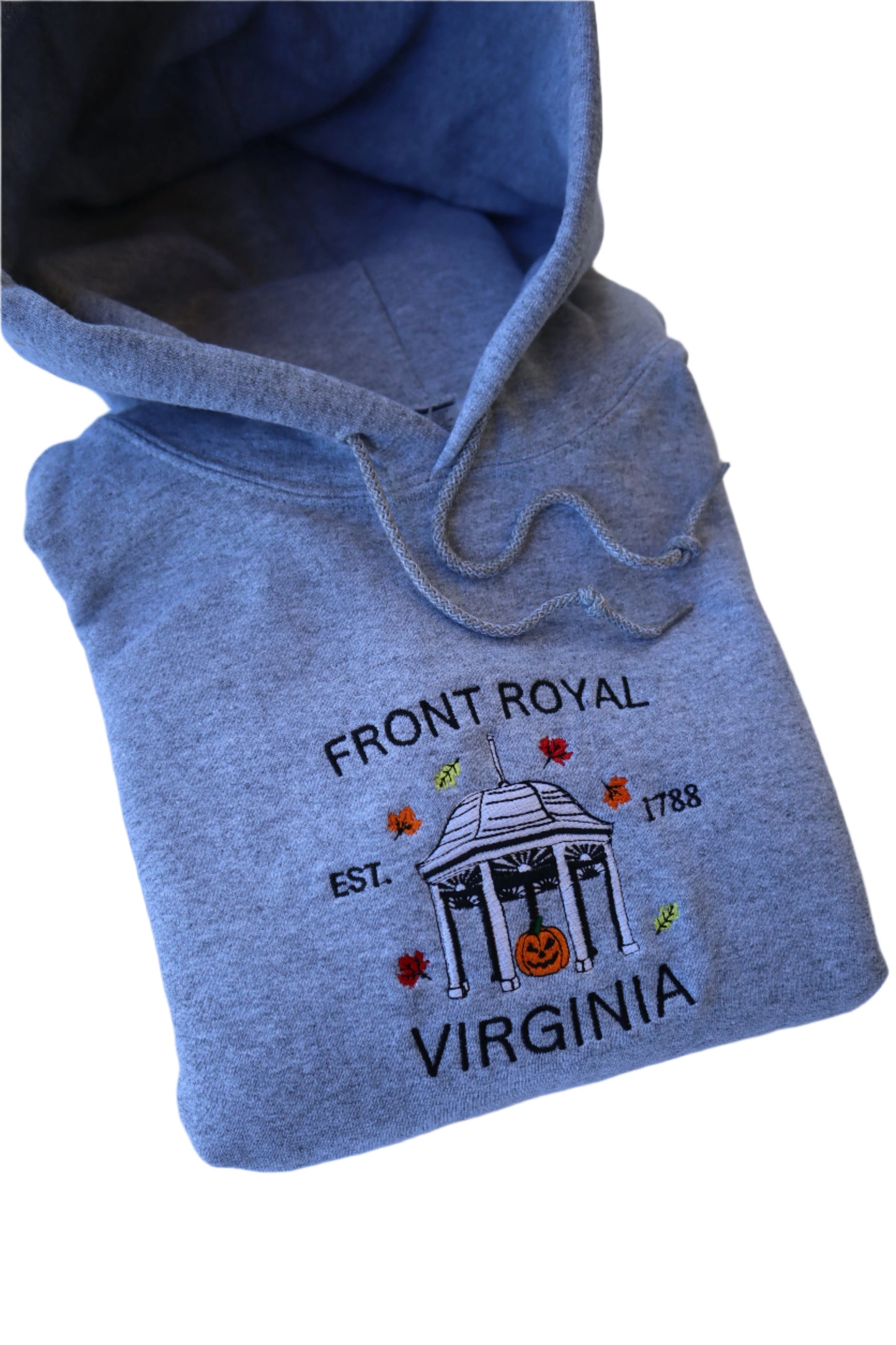 Embroidered "Front Royal Pumpkin" Hoodie or Crew Neck, Long Sleeve, Classic fit, Unisex, Adult