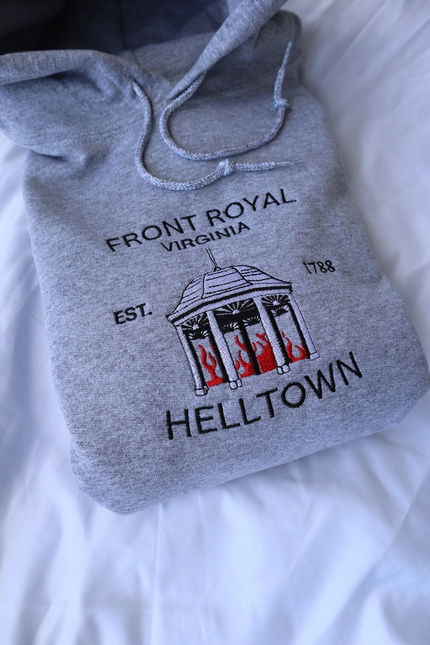Embroidered "Front Royal Helltown" Hoodie or Crew Neck, Long Sleeve, Classic fit, Unisex, Adult