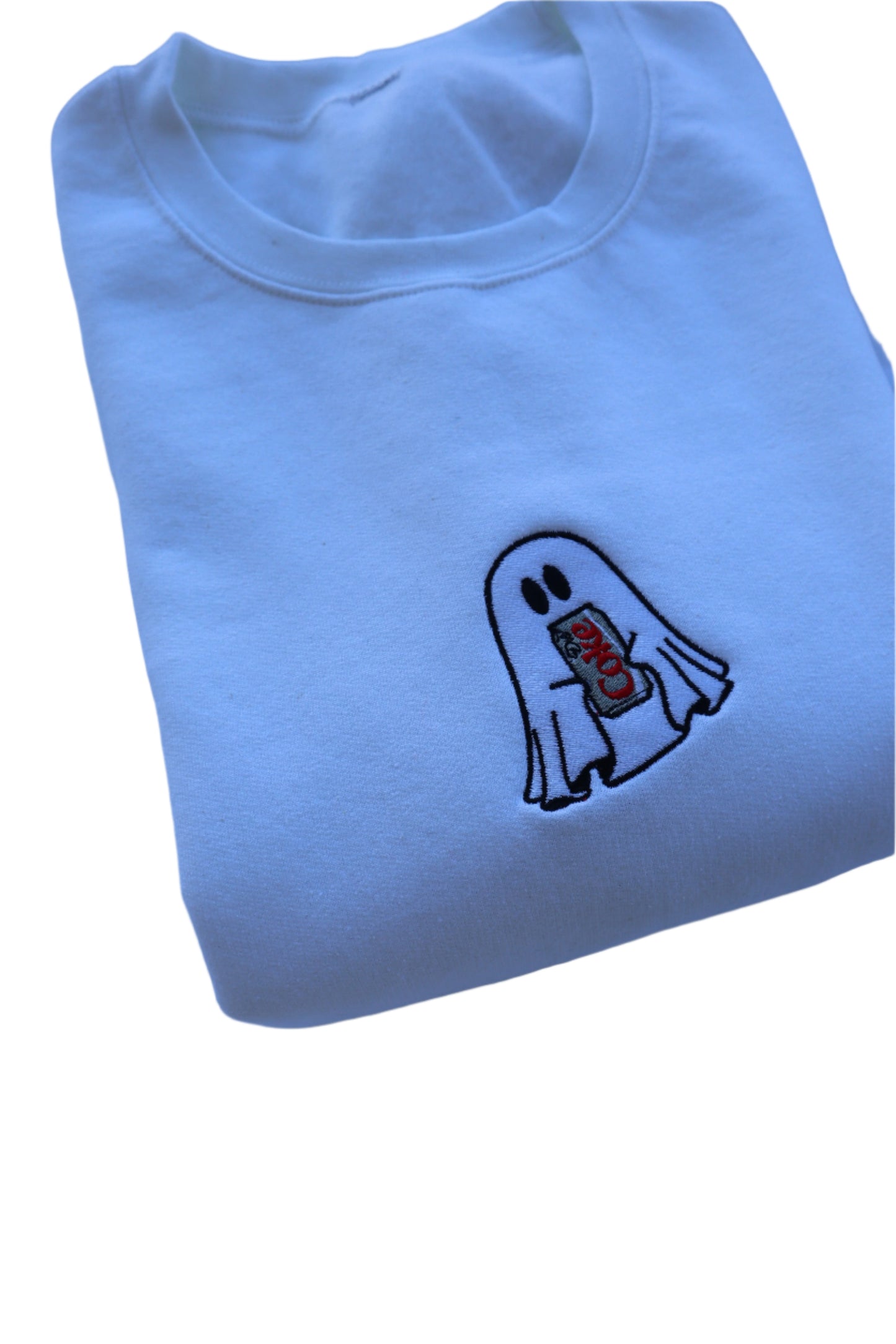 Embroidered 'Ghost Diet Soda' Hoodie or Crew Neck, Long Sleeve, Classic fit, Unisex, Adult