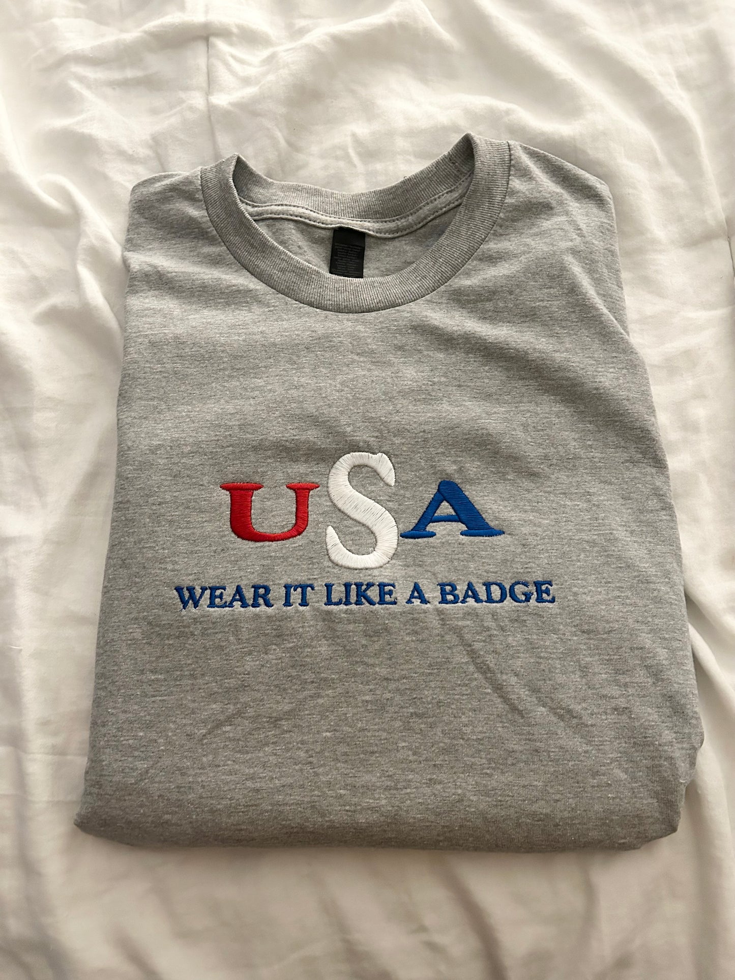 Embroidered, Wear It Like A Badge, Short Sleeve, Unisex, Adult, T-Shirt