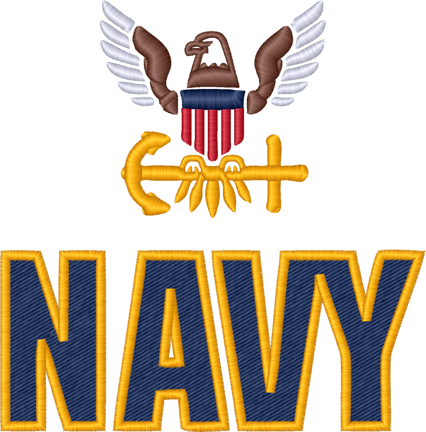 U.S. Navy Embroidered Hoodie or Crewneck, Long Sleeve, Classic Fit, Unisex Adult