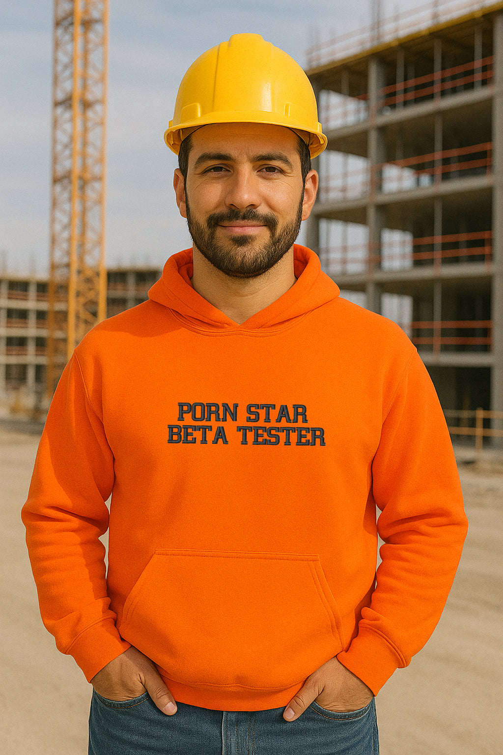 Porn Star Beta Tester Embroidered Hoodie Long Sleeve Classic fit Unisex Adult