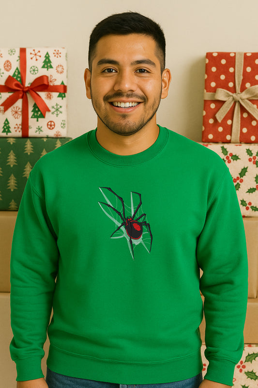 Embroidered Spider Hoodie or Crewneck, Sweatshirt, Unisex, Classic Fit, Long Sleeve, Adult