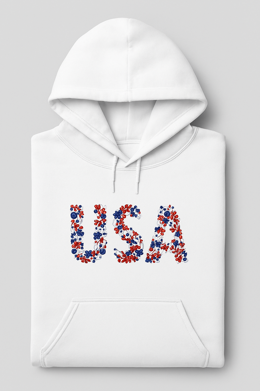 USA Floral, Hoodie or Crewneck, Long Sleeve, Classic fit, Unisex, Adult