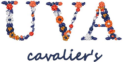 UVA Cavalier's Floral Embroidery Machine File