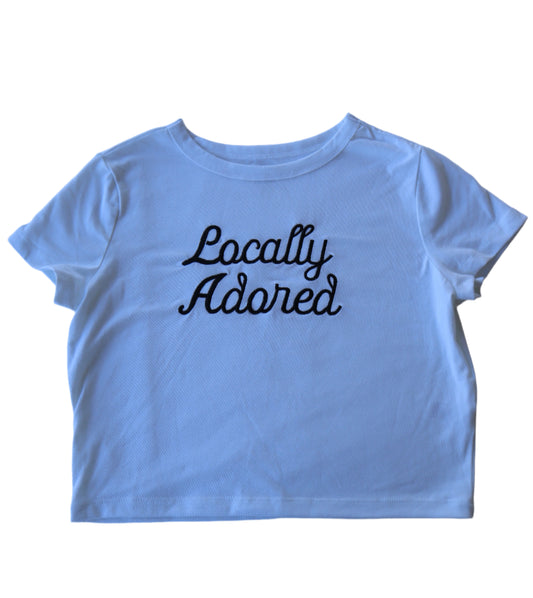 Locally Adored, Short Sleeve, Crop Top, Fitted, Female, Adult Baby Tee