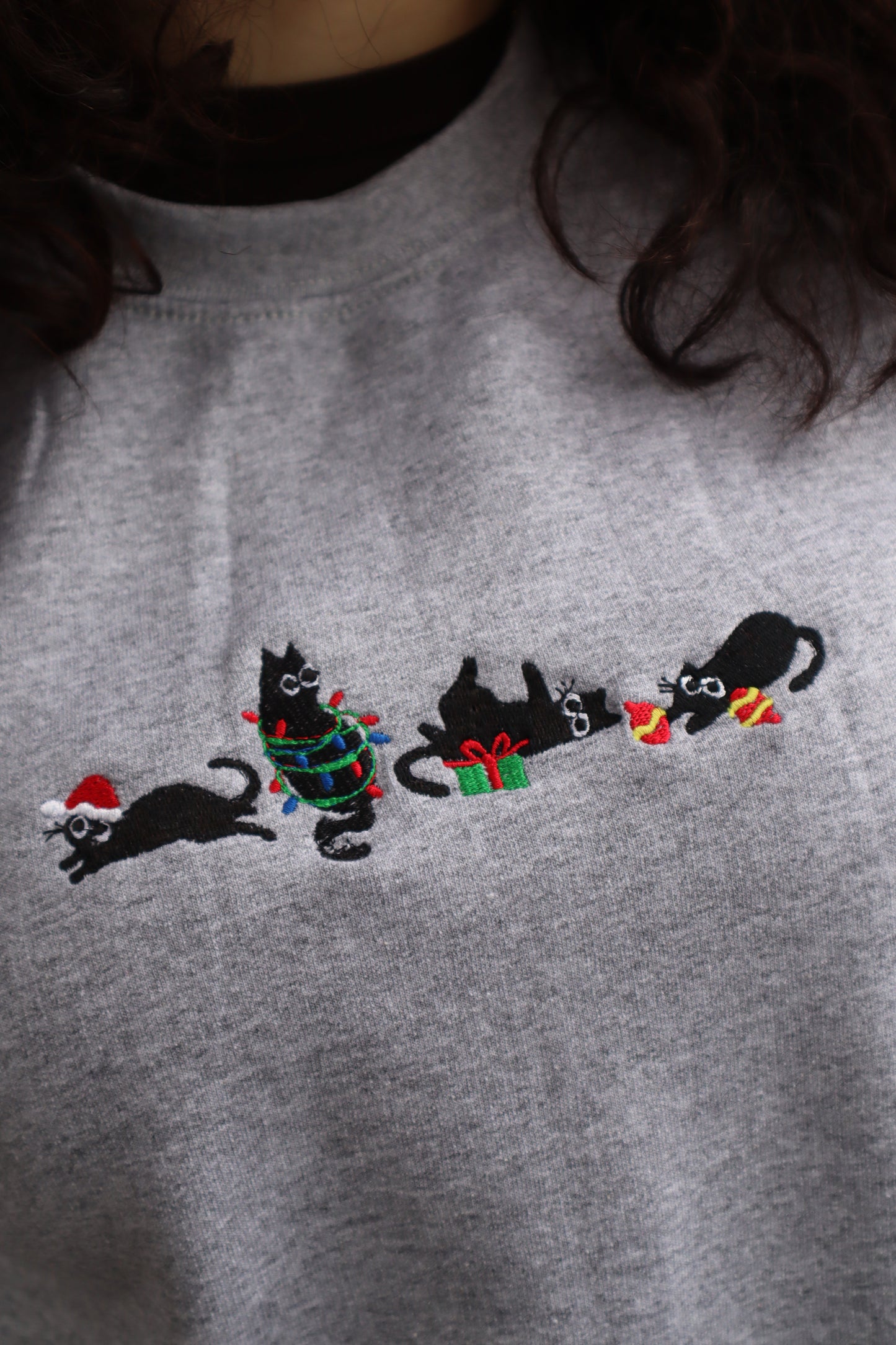 Christmas Cats Hoodie or Crew Neck, Long Sleeve, Classic fit, Unisex, Adult