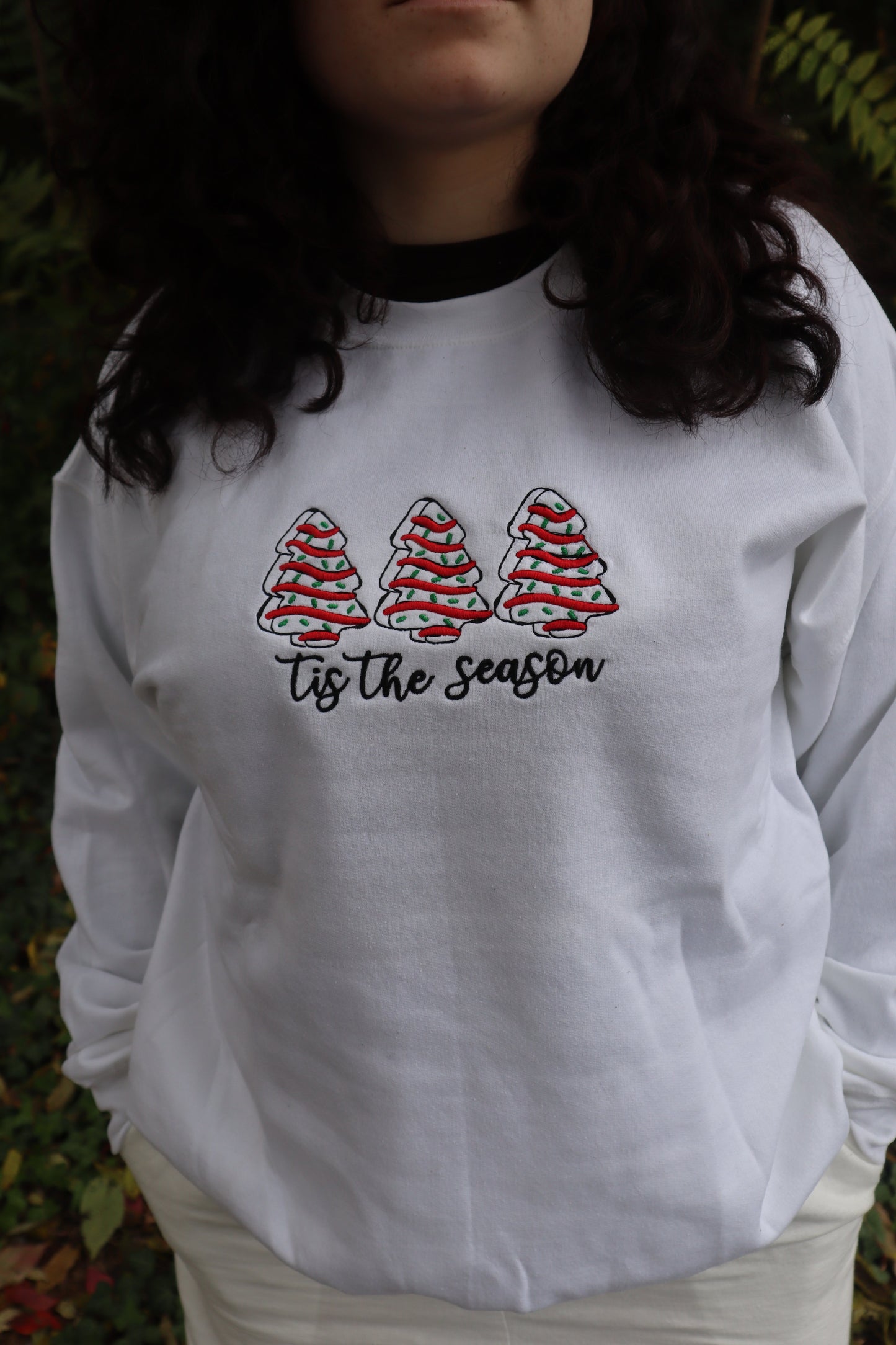 Tis The Season Christmas Tree Debbie Cakes Hoodie or Crew Neck, Long Sleeve, Classic fit, Unisex, Adult