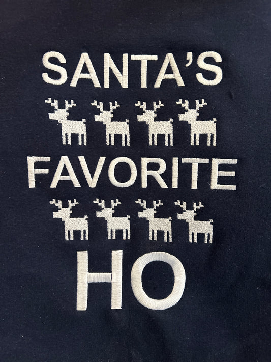 Santa's Favorite HO, Long Sleeve, Classic Fit, Unisex Adult, Hoodie or Crew Neck Sweatshirt