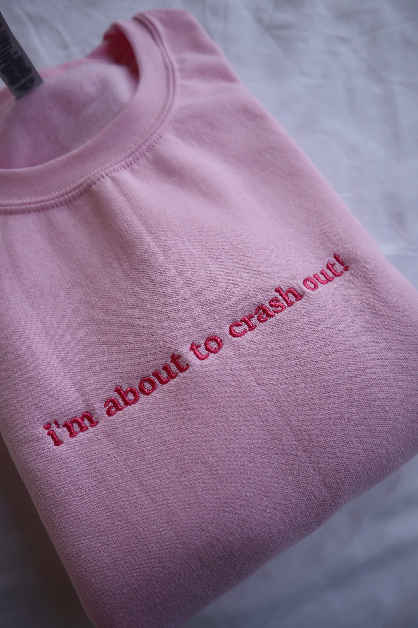 I'm about to crash out! Hoodie or Crew Neck, Long Sleeve, Classic fit, Unisex, Adult