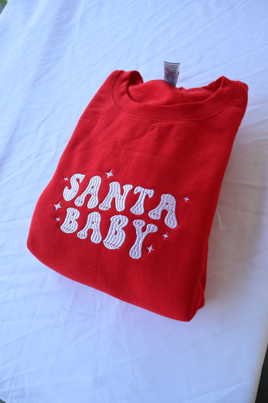 Santa Baby, Long Sleeve, Classic Fit, Unisex Adult, Hoodie or Crew Neck Sweatshirt