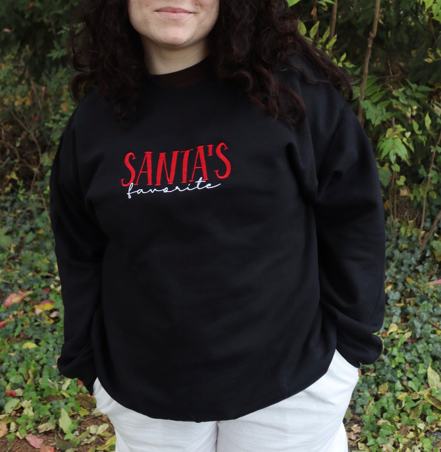 Santa's Favorite Hoodie or Crew Neck, Long Sleeve, Classic fit, Unisex, Adult