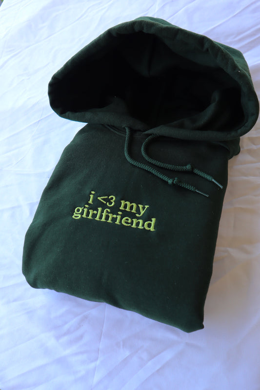 I Love My Girlfriend or Boyfriend, Long Sleeve, Classic Fit, Unisex Adult, Hoodie or Crew Neck Sweatshirt