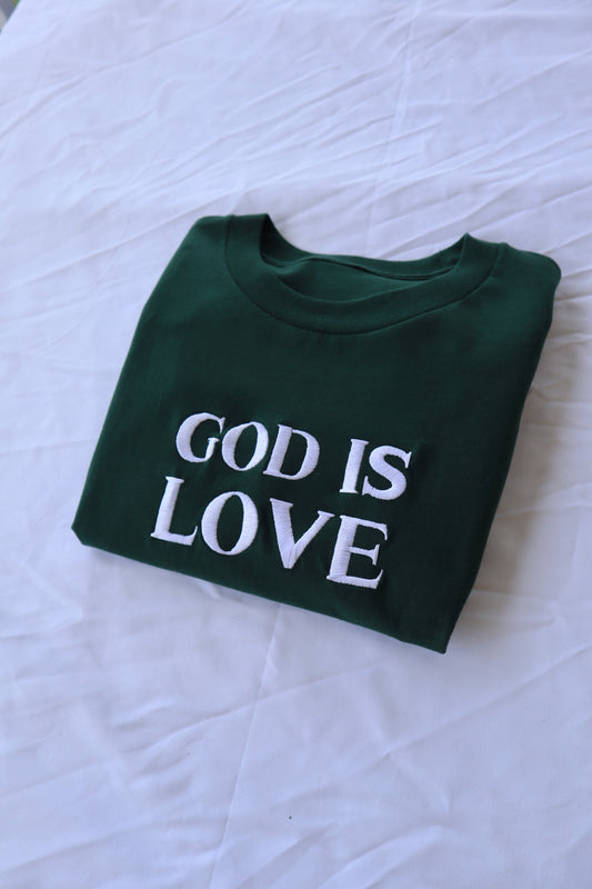 GOD IS LOVE, Hoodie or Crewneck, Long Sleeve, Classic fit, Unisex, Adult