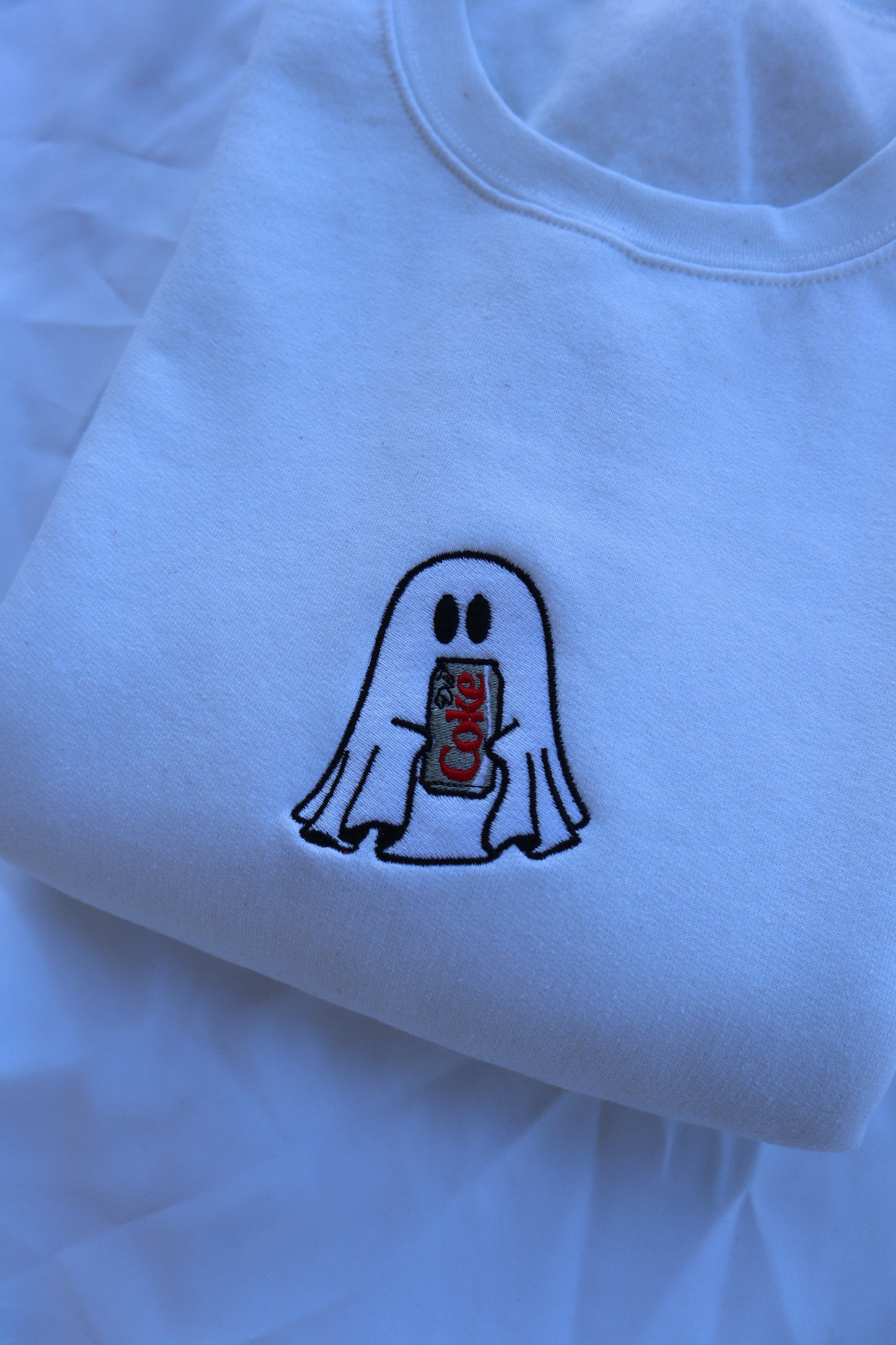 Embroidered 'Ghost Diet Soda' Hoodie or Crew Neck, Long Sleeve, Classic fit, Unisex, Adult