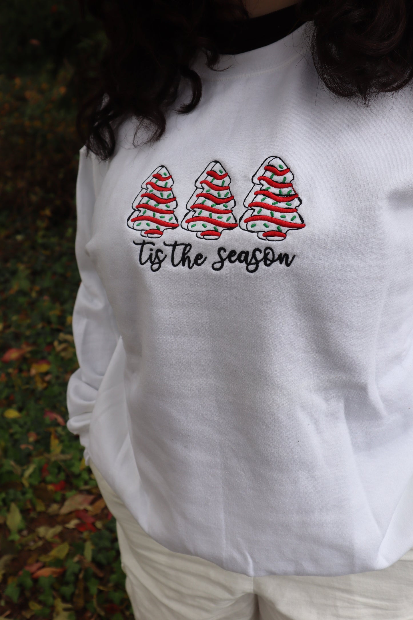 Tis The Season Christmas Tree Debbie Cakes Hoodie or Crew Neck, Long Sleeve, Classic fit, Unisex, Adult