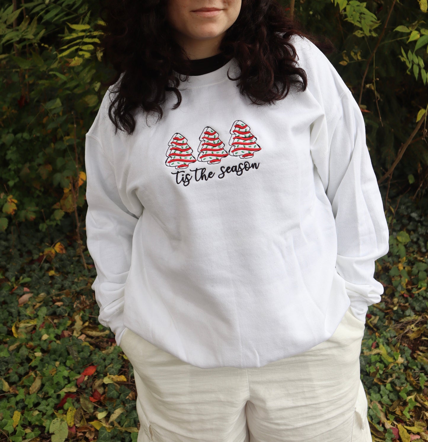 Tis The Season Christmas Tree Debbie Cakes Hoodie or Crew Neck, Long Sleeve, Classic fit, Unisex, Adult