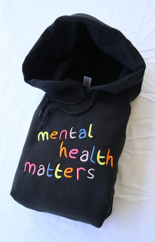 Rainbow Mental Health Matters, Hoodie or Crew Neck Long Sleeve, Classic fit, Unisex, Adult