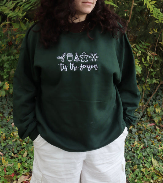 Christmas Tis The Season Hoodie or Crew Neck, Long Sleeve, Classic fit, Unisex, Adult