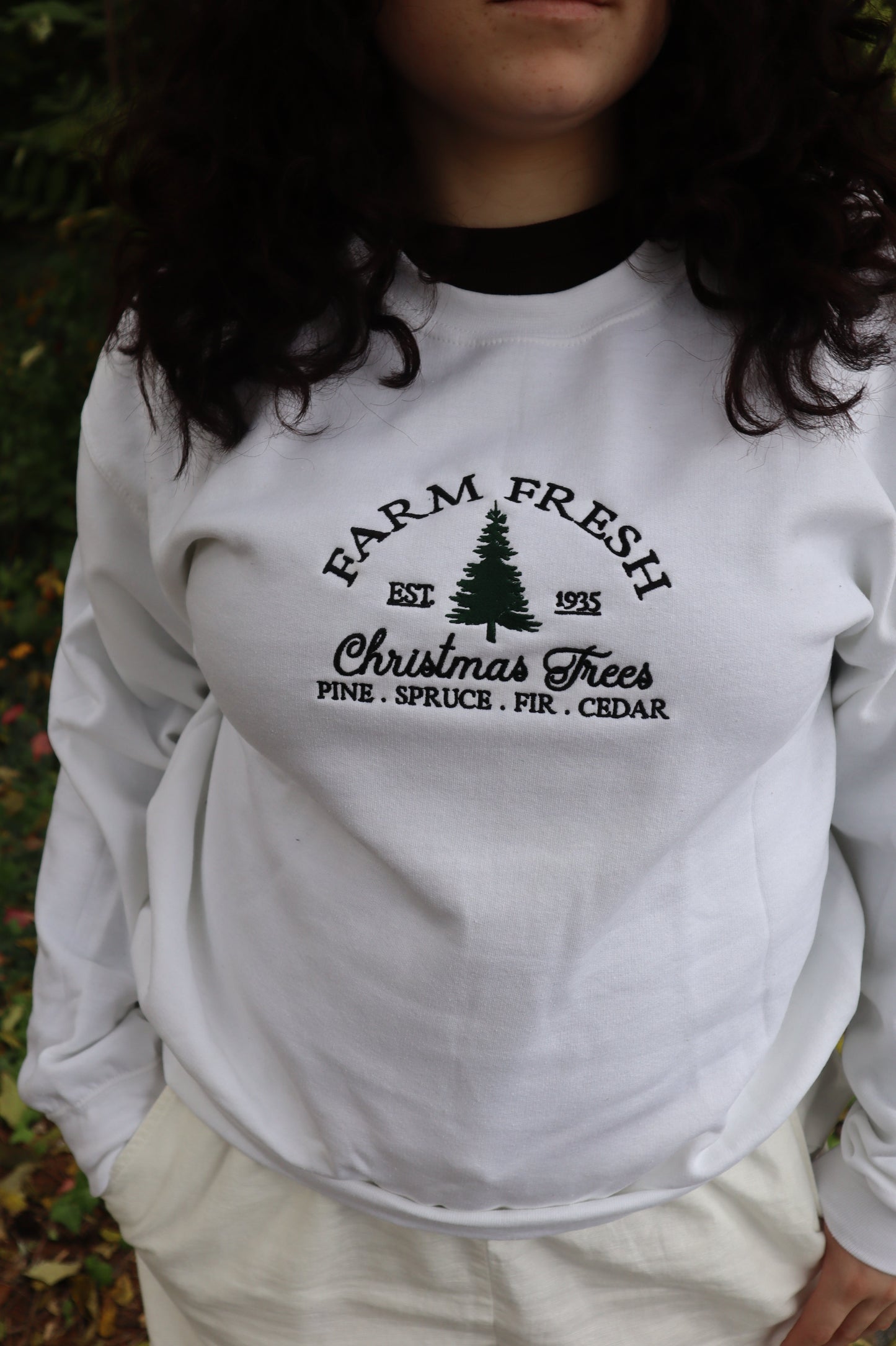 Farm Fresh Christmas Trees Hoodie or Crew Neck, Long Sleeve, Classic fit, Unisex, Adult