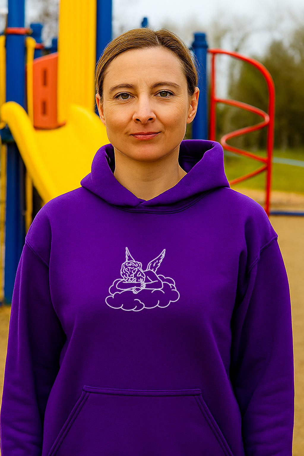 Embroidered Angel, Hoodie or Crewneck Sweatshirt, Unisex, Classic Fit, Long Sleeve, Adult