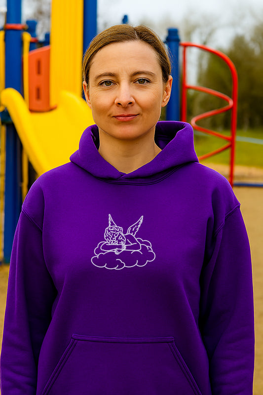 Embroidered Angel, Hoodie or Crewneck Sweatshirt, Unisex, Classic Fit, Long Sleeve, Adult
