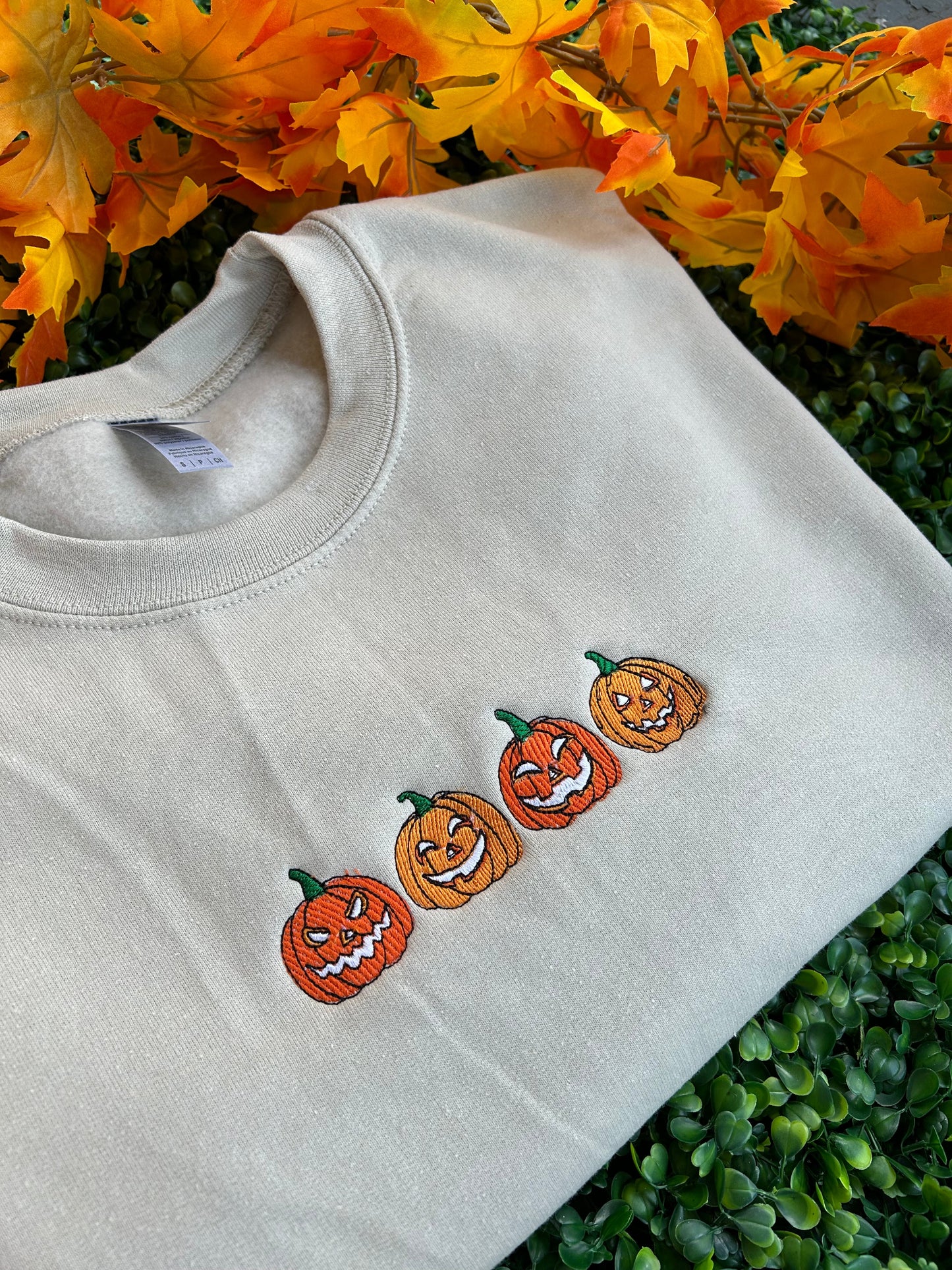 Multi-Color Halloween Pumpkins, Long Sleeve, Classic Fit, Unisex Adult, Hoodie or Crew Neck Sweatshirt