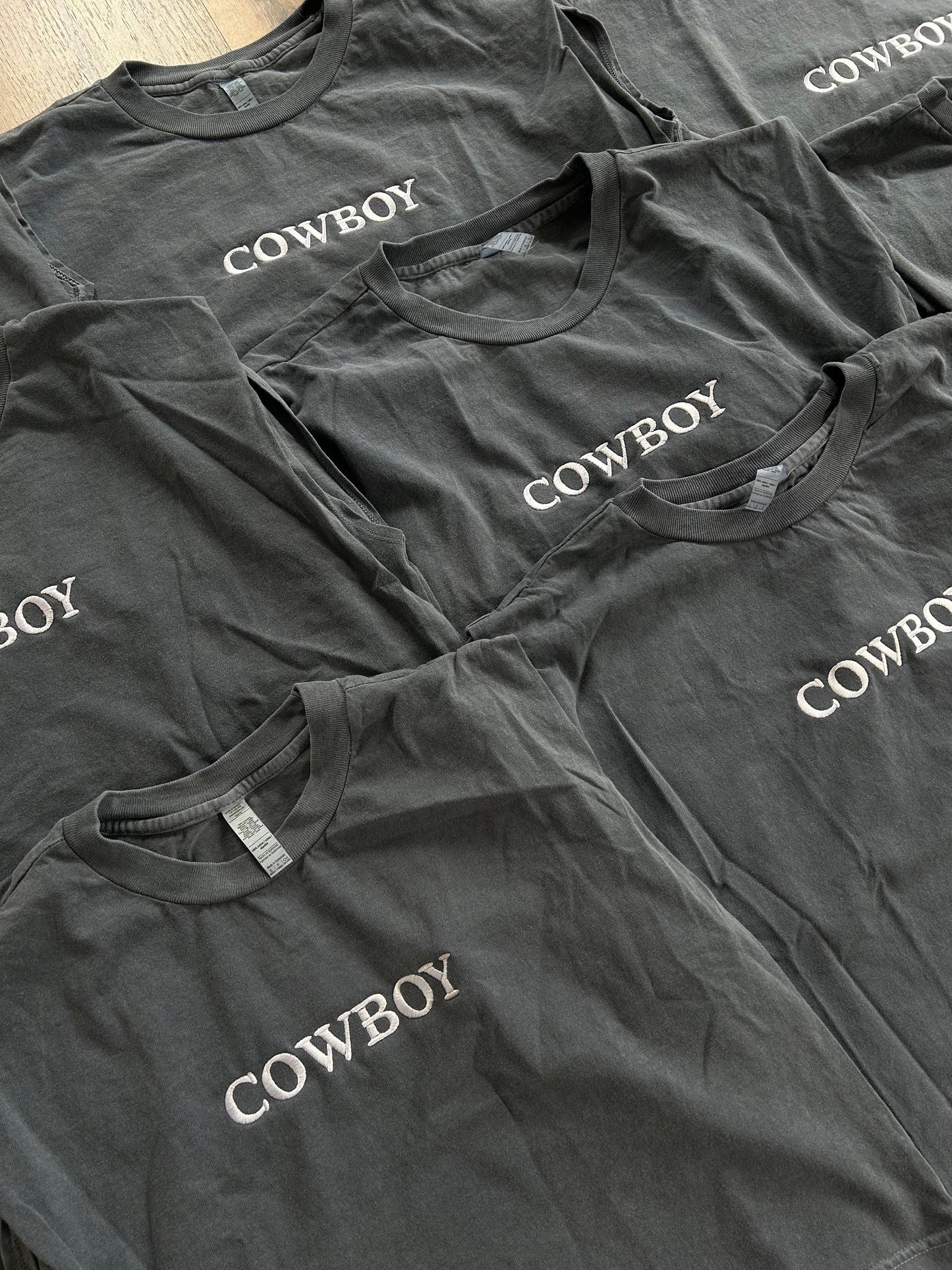 Embroidered Cowboy Cropped Muscle Tee, Tank Top, Crop Fit, Unisex, Adult