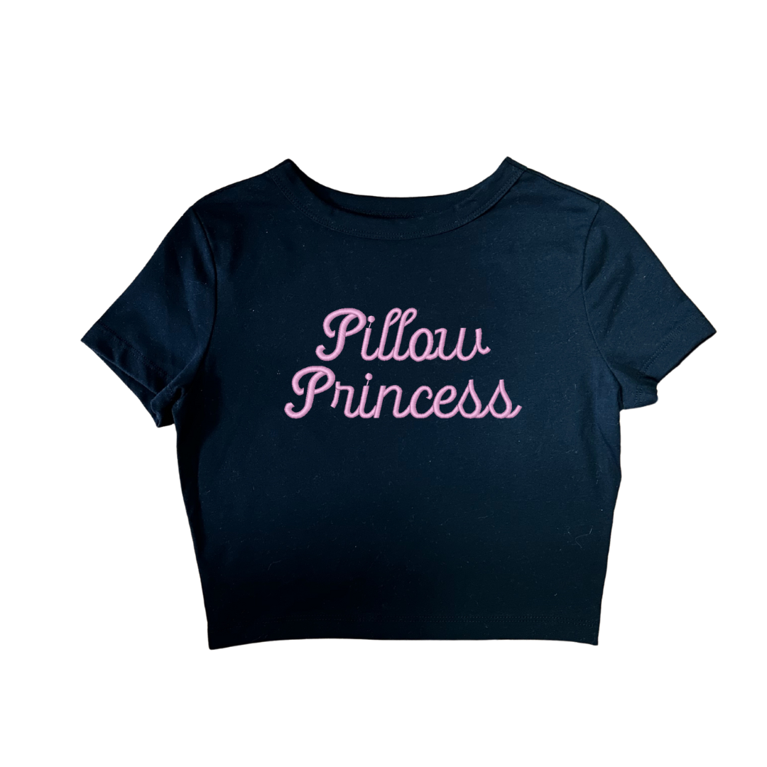 Pillow Princess, Short Sleeve, Crop Top, Fitted, Female, Adult Baby Tee