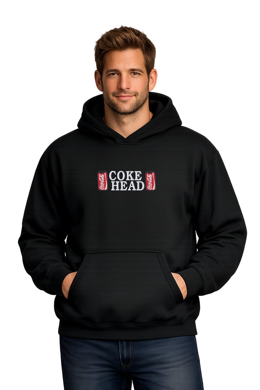 Embroidered Coke Head Hoodie or Crewneck, Sweatshirt, Unisex, Classic Fit, Long Sleeve, Adult
