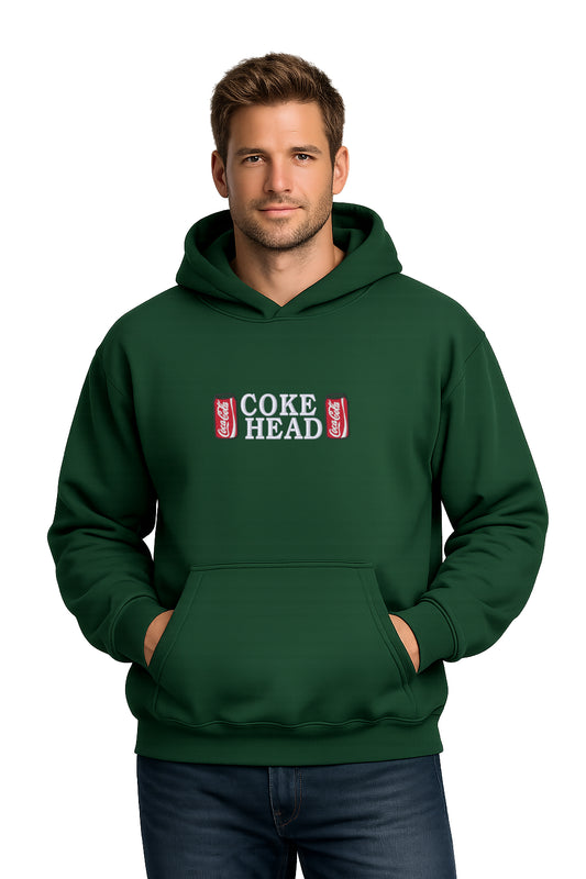 Embroidered Coke Head Hoodie or Crewneck, Sweatshirt, Unisex, Classic Fit, Long Sleeve, Adult