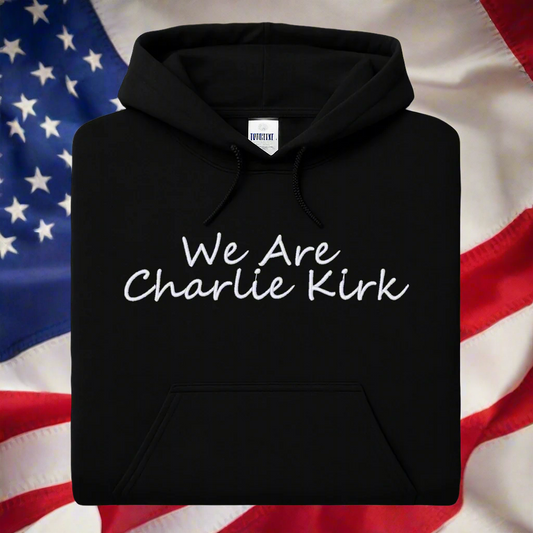 Embroidered We Are Charlie, Hoodie/Crewneck, Long Sleeve, Classic Fit, Unisex Adult