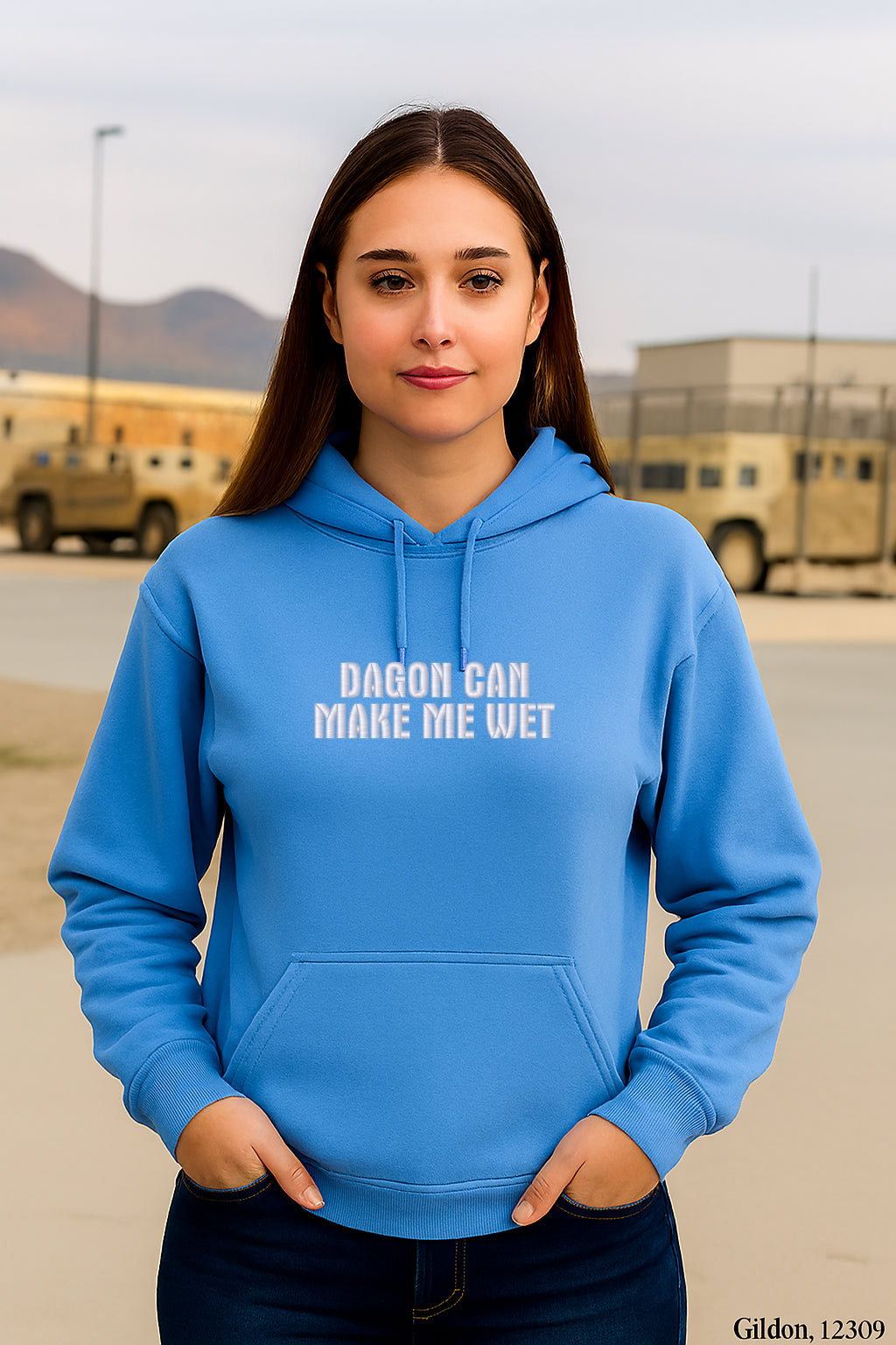 Embroidered, Dagon Can Make Me Wet, Hoodie or Crew Neck Long Sleeve, Classic fit, Unisex, Adult