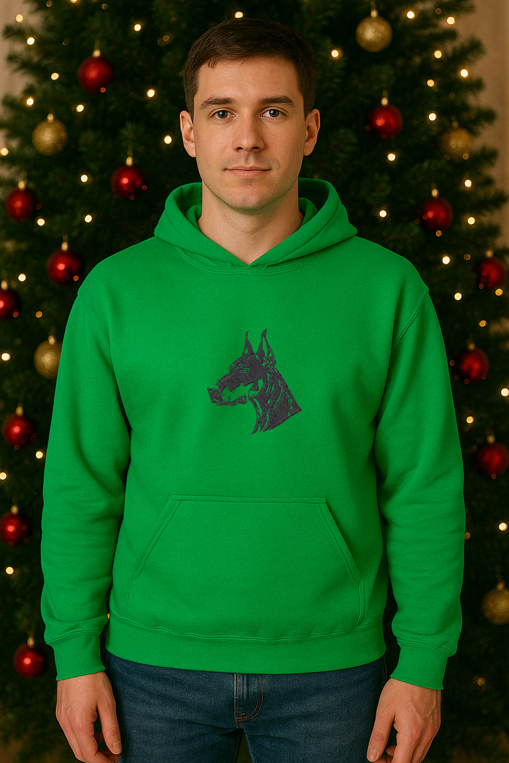 Embroidered “Doberman Pinscher” Hoodies or Crewnecks Unisex · Classic Fit · Long Sleeve · Adult