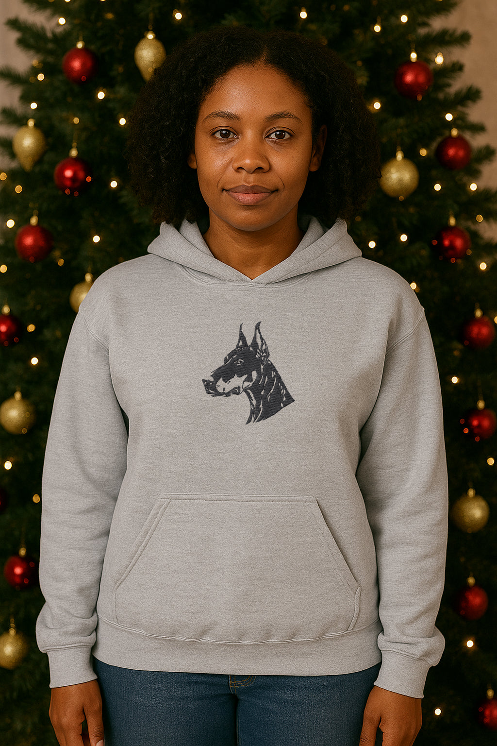 Embroidered “Doberman Pinscher” Hoodies or Crewnecks Unisex · Classic Fit · Long Sleeve · Adult