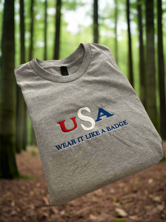 Embroidered, Wear It Like A Badge, Short Sleeve, Unisex, Adult, T-Shirt