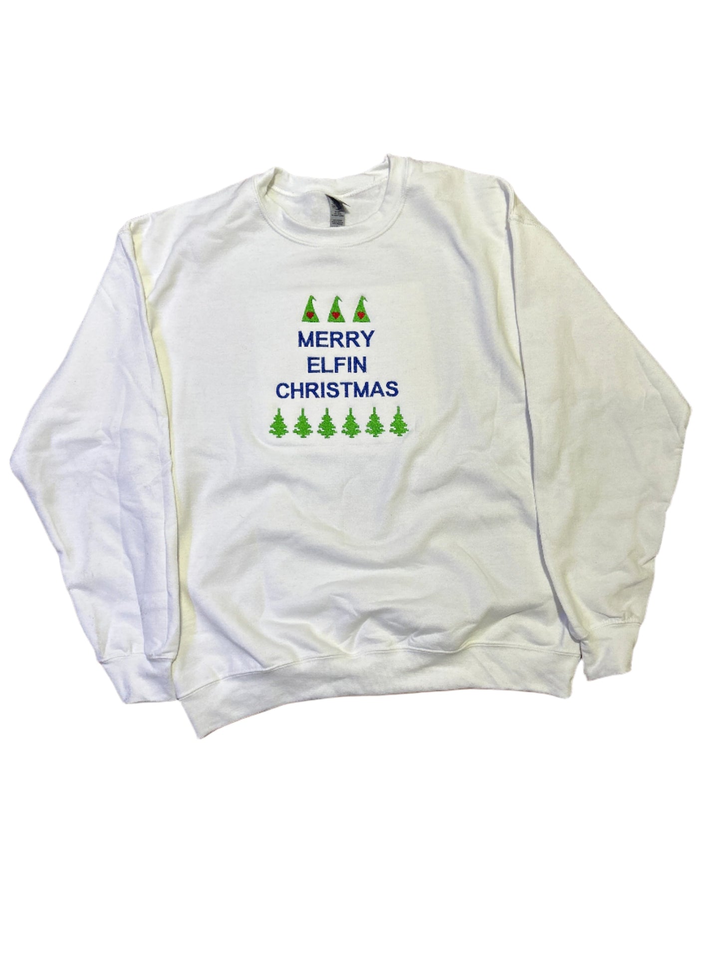 Merry Elfin Christmas, Long Sleeve, Classic Fit, Unisex Adult, Hoodie or Crew Neck Sweatshirt