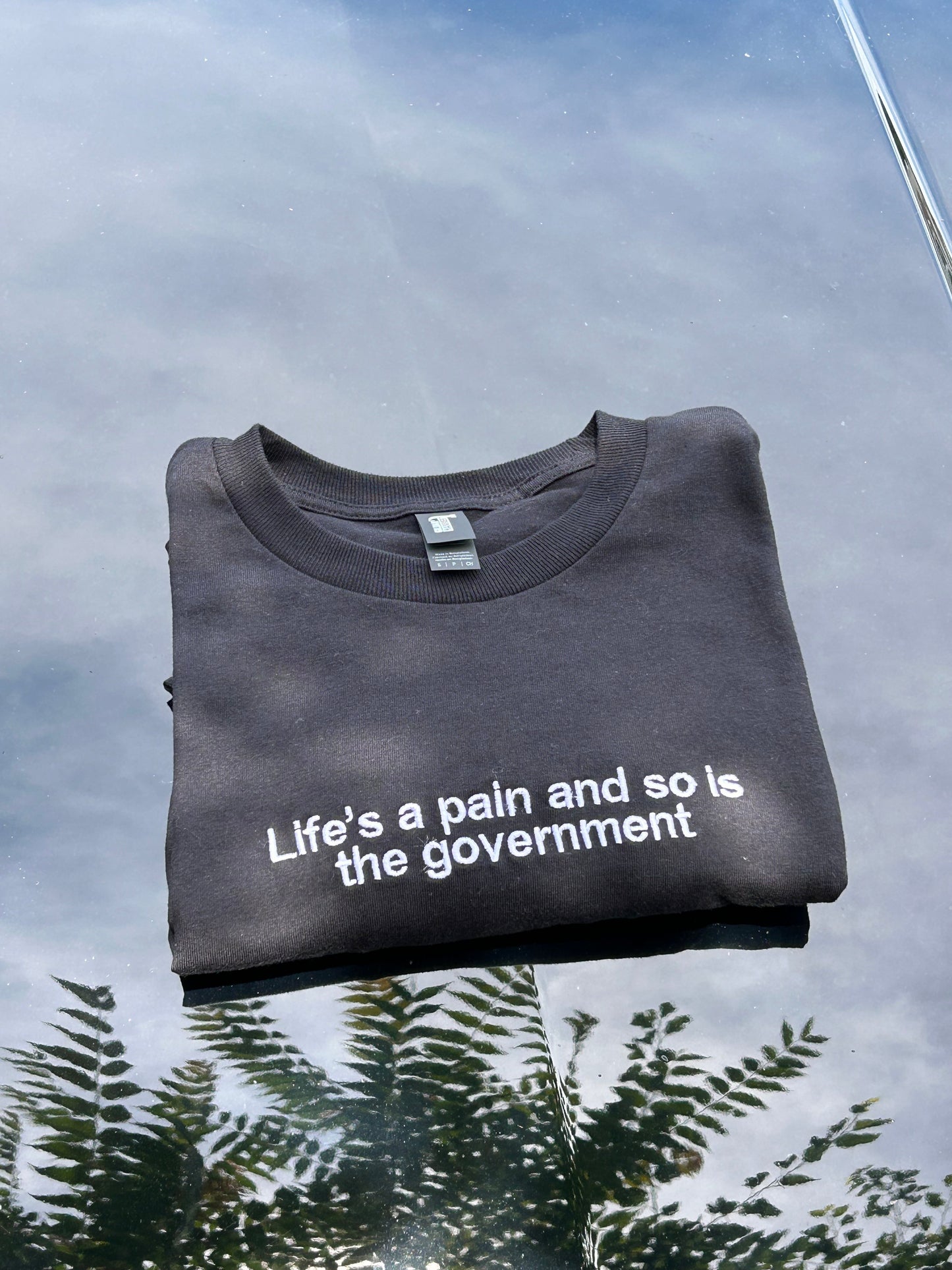 Life's a pain and so is the government, Short Sleeve, Modern Classic Fit, Unisex, Adult T-Shirt