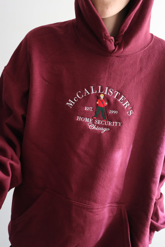 McCallister’s Home Security Embroidered Christmas Hoodie or Crewneck, Chicago Holiday Sweatshirt, Unisex, Classic Fit, Long Sleeve, Adult