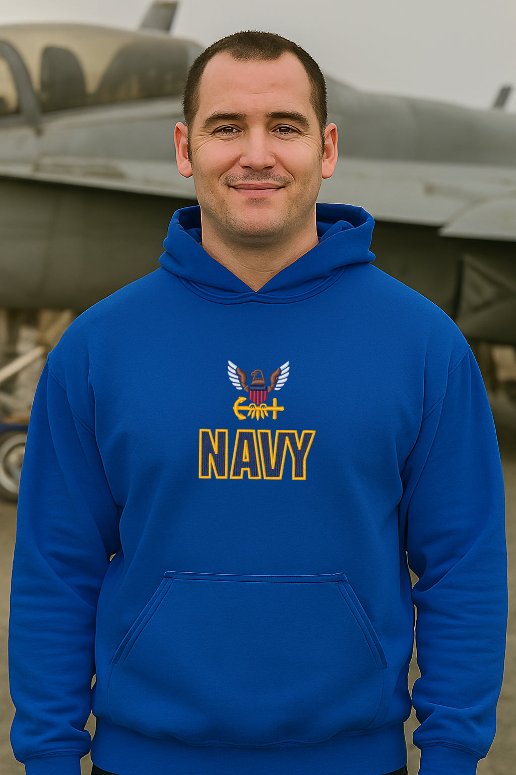 U.S. Navy Embroidered Hoodie or Crewneck, Long Sleeve, Classic Fit, Unisex Adult