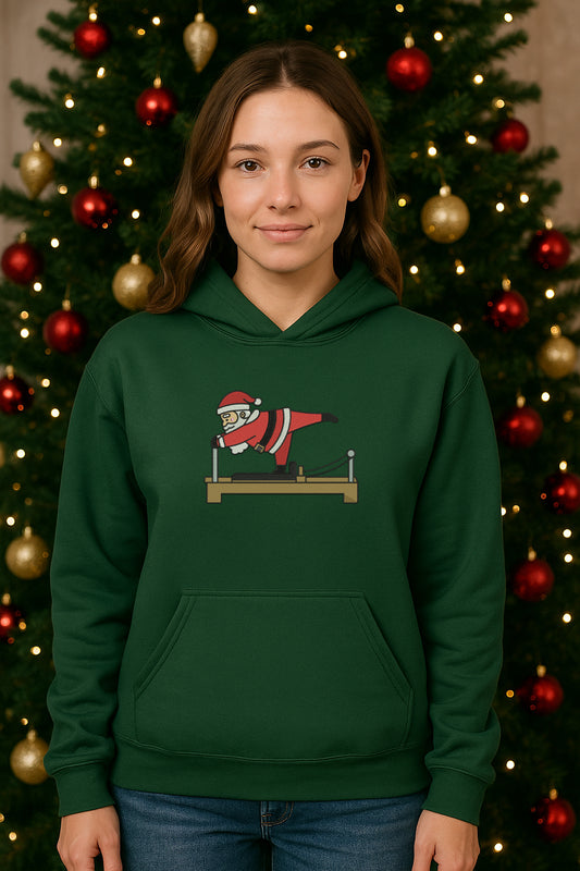 Embroidered Santa Christmas Hoodie or Crewneck, Holiday Sweatshirt, Unisex, Classic Fit, Long Sleeve, Adult