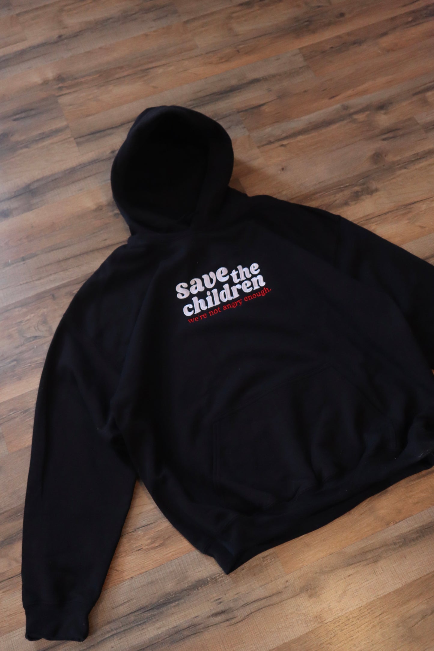 Embroidered Save the Children Hoodie or Crewneck, Unisex, Classic Fit, Long Sleeve, Adult