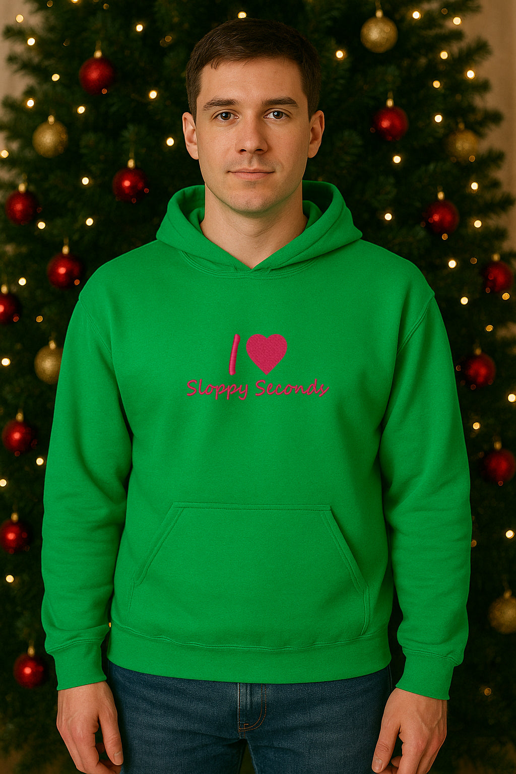 Embroidered I Love Sloppy Seconds Hoodie or Crewneck, Unisex, Classic Fit, Long Sleeve, Adult