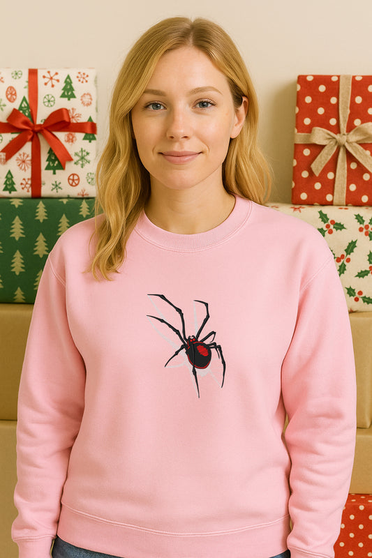Embroidered Spider Hoodie or Crewneck, Sweatshirt, Unisex, Classic Fit, Long Sleeve, Adult