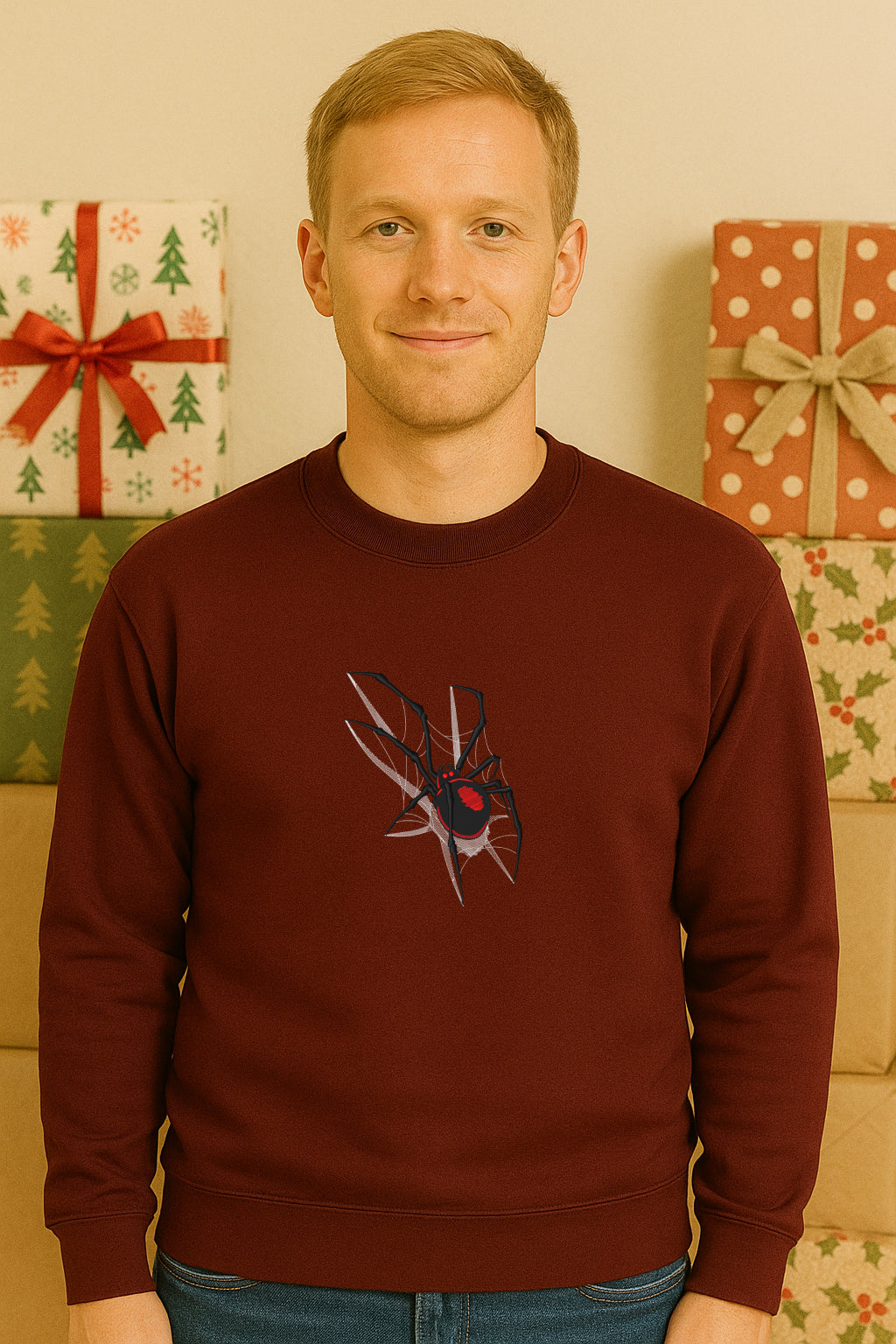 Embroidered Spider Hoodie or Crewneck, Sweatshirt, Unisex, Classic Fit, Long Sleeve, Adult