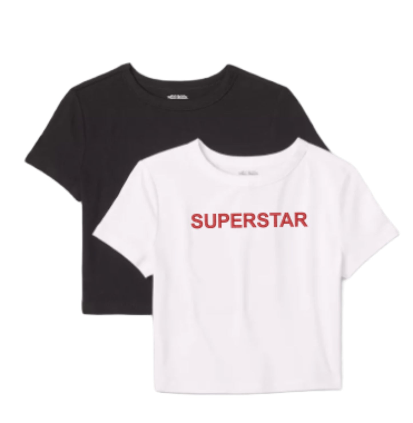 Embroidered, SUPERSTAR, Short Sleeve, Crop Top, Adult Female, T-Shirt