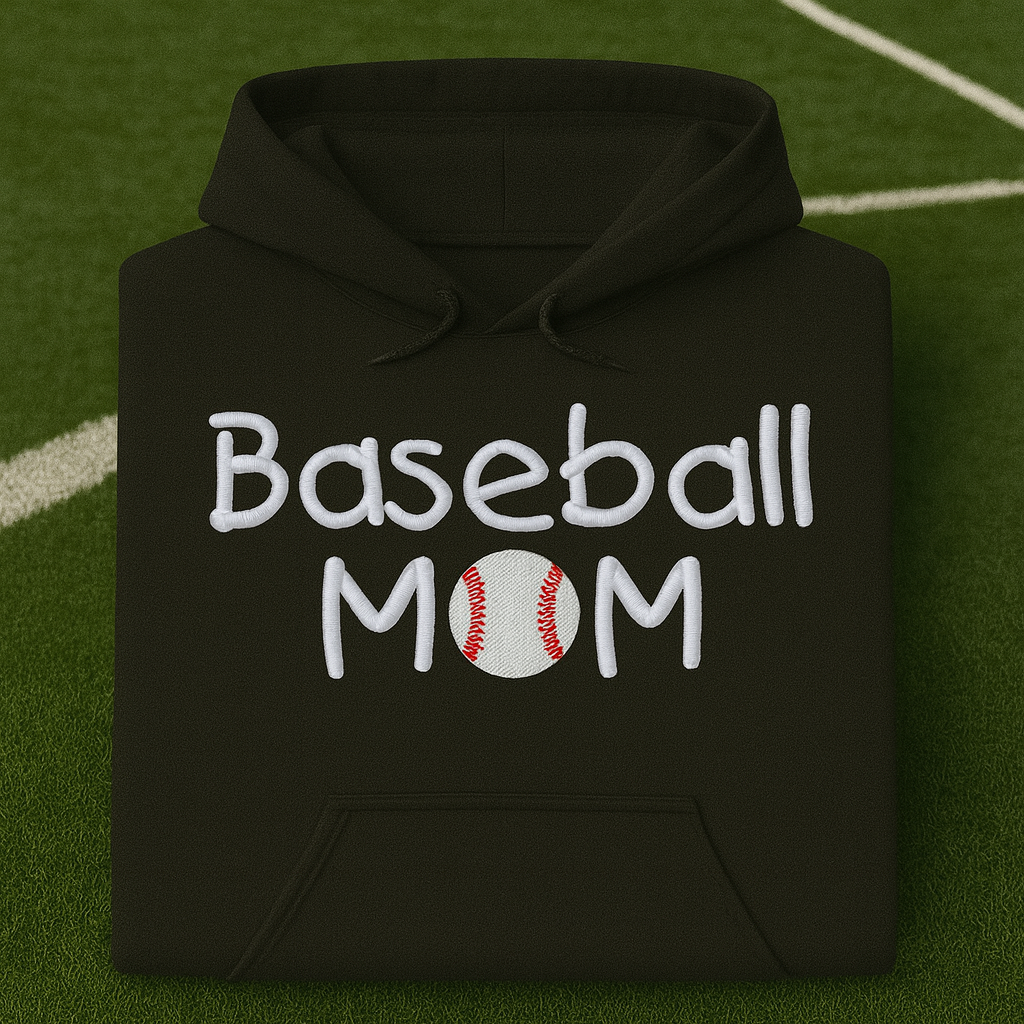 Baseball Mom, Hoodie or Crewneck, Long Sleeve, Classic fit, Adult Female