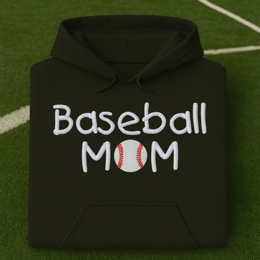 Baseball Mom, Hoodie or Crewneck, Long Sleeve, Classic fit, Adult Female