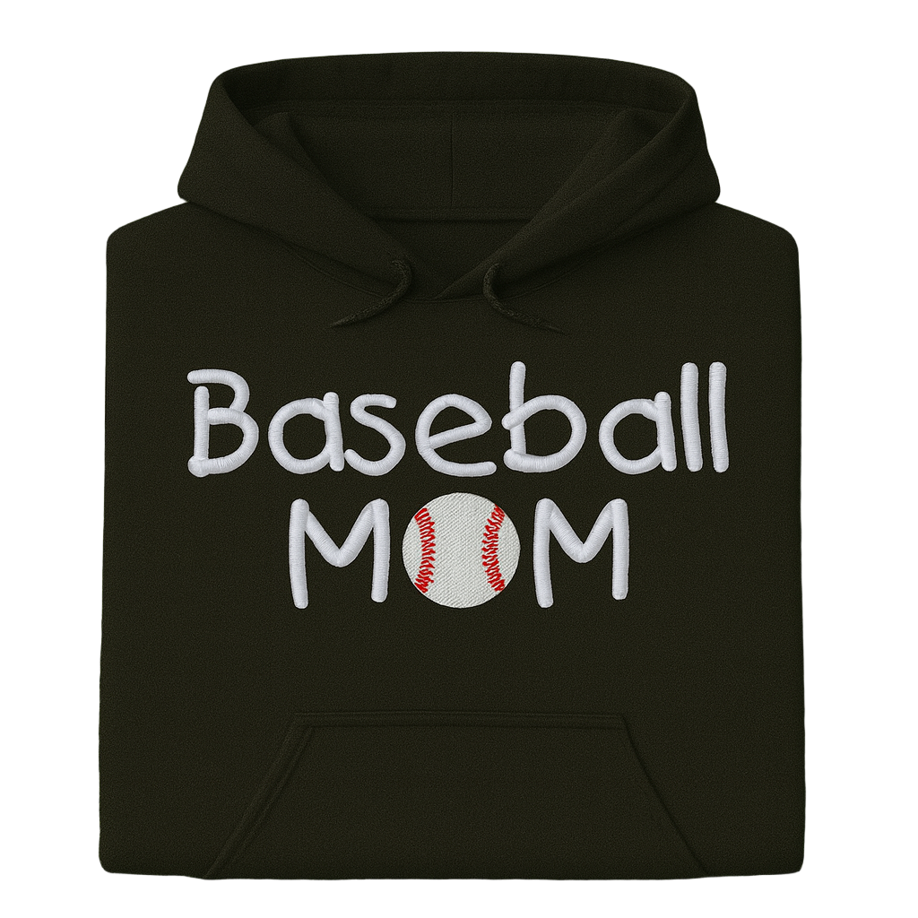 Baseball Mom, Hoodie or Crewneck, Long Sleeve, Classic fit, Adult Female