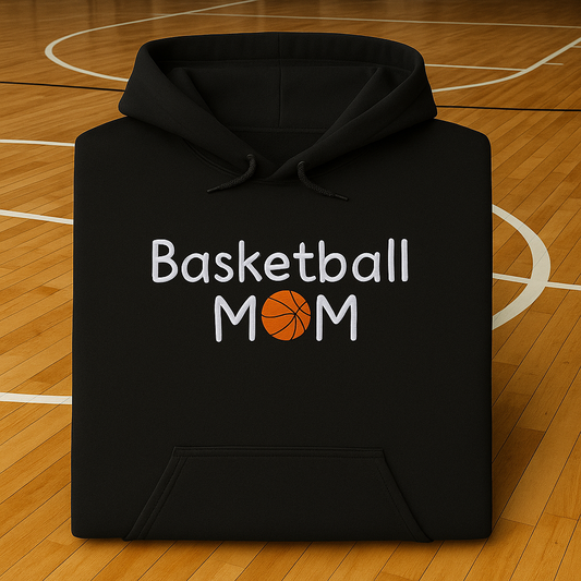 Basketball Mom, Hoodie or Crewneck, Long Sleeve, Adult, Female